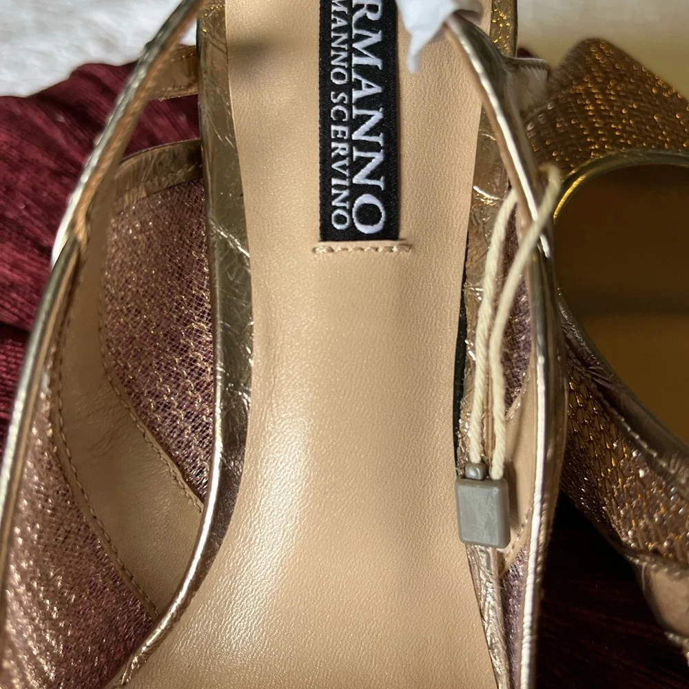 Ermanno Scervino Gold Mesh Heels